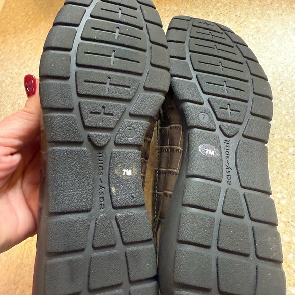 Avienta Sz 7 Brown Crocodile-Pattern Loafers Easy Spirit ECU - Picture 3 of 10